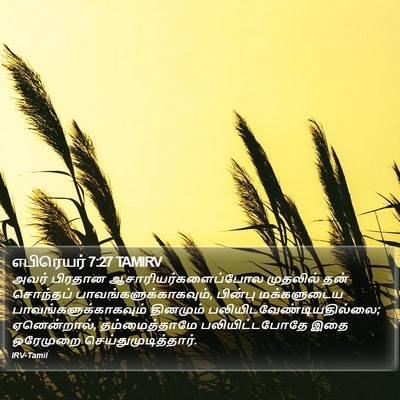 எபிரெயர் 7:27 TAMIRV Bible Verse Image