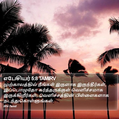 எபேசியர் 5:8 TAMIRV Bible Verse Image
