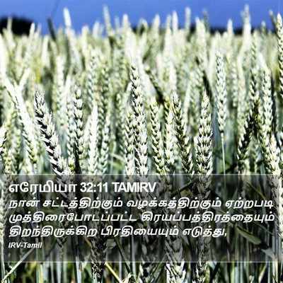 எரேமியா 32:11 TAMIRV Bible Verse Image