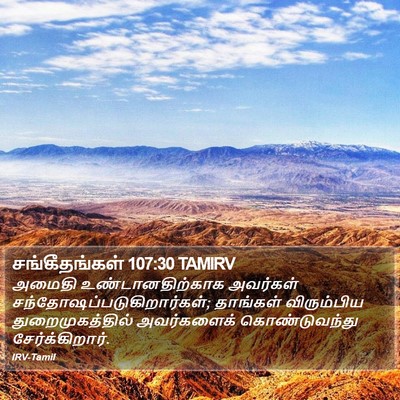 சங்கீதங்கள் 107:30 TAMIRV Bible Verse Image