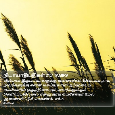 நியாயாதிபதிகள் 21:7 TAMIRV Bible Verse Image