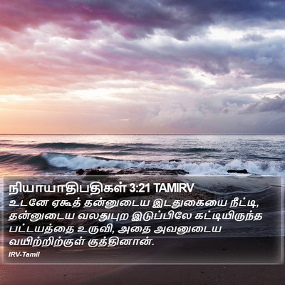 நியாயாதிபதிகள் 3:21 TAMIRV Bible Verse Image
