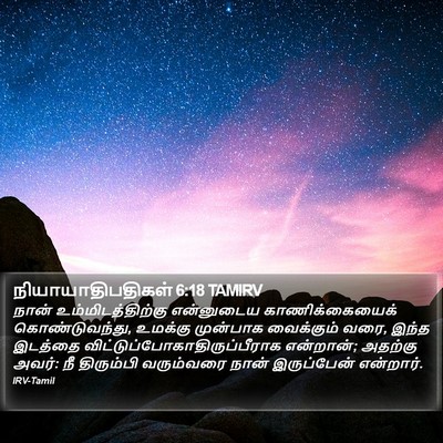 நியாயாதிபதிகள் 6:18 TAMIRV Bible Verse Image