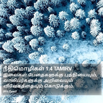நீதிமொழிகள் 1:4 TAMIRV Bible Verse Image