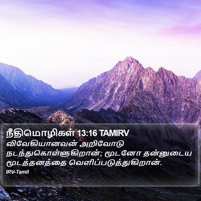 நீதிமொழிகள் 13:16 TAMIRV Bible Verse Image