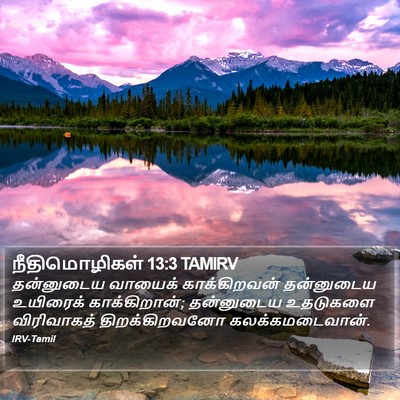 நீதிமொழிகள் 13:3 TAMIRV Bible Verse Image