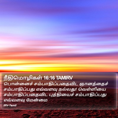 நீதிமொழிகள் 16:16 TAMIRV Bible Verse Image