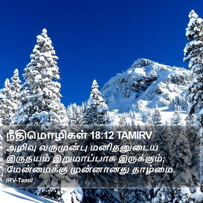 நீதிமொழிகள் 18:12 TAMIRV Bible Verse Image