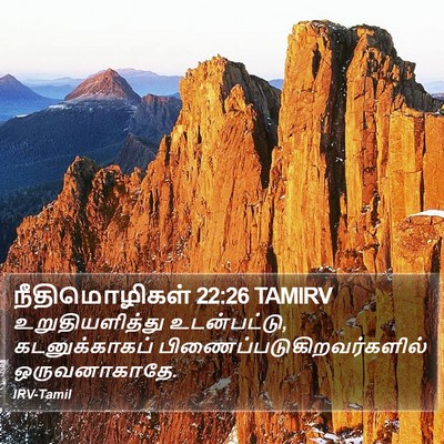 நீதிமொழிகள் 22:26 TAMIRV Bible Verse Image