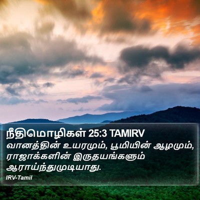 நீதிமொழிகள் 25:3 TAMIRV Bible Verse Image