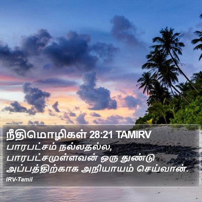 நீதிமொழிகள் 28:21 TAMIRV Bible Verse Image