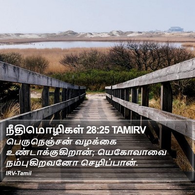 நீதிமொழிகள் 28:25 TAMIRV Bible Verse Image