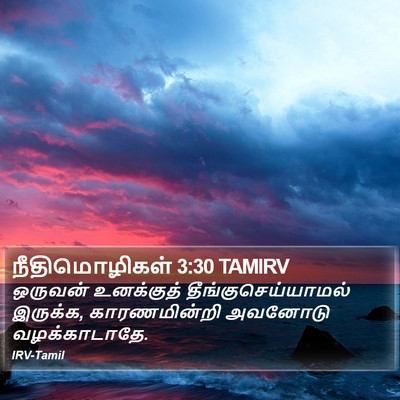 நீதிமொழிகள் 3:30 TAMIRV Bible Verse Image