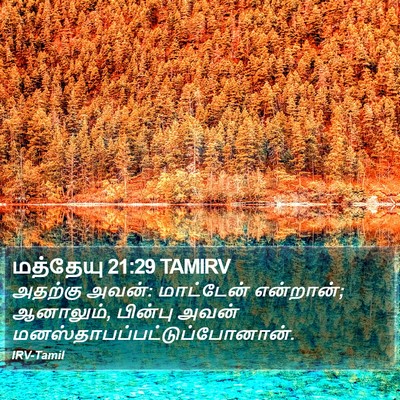 மத்தேயு 21:29 TAMIRV Bible Verse Image