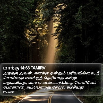 மாற்கு 14:68 TAMIRV Bible Verse Image