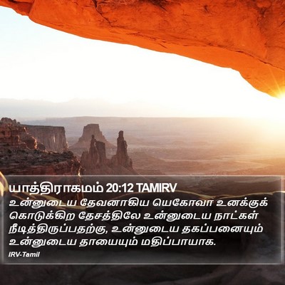 யாத்திராகமம் 20:12 TAMIRV Bible Verse Image