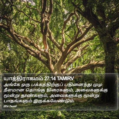 யாத்திராகமம் 27:14 TAMIRV Bible Verse Image