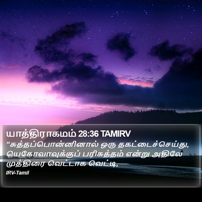 யாத்திராகமம் 28:36 TAMIRV Bible Verse Image