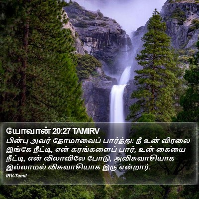 யோவான் 20:27 TAMIRV Bible Verse Image