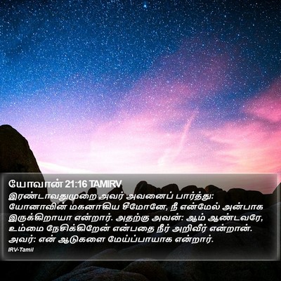 யோவான் 21:16 TAMIRV Bible Verse Image