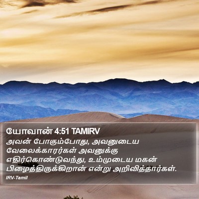 யோவான் 4:51 TAMIRV Bible Verse Image