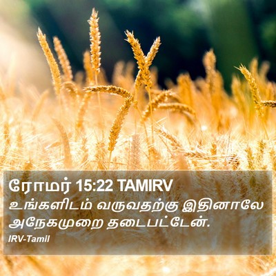 ரோமர் 15:22 TAMIRV Bible Verse Image