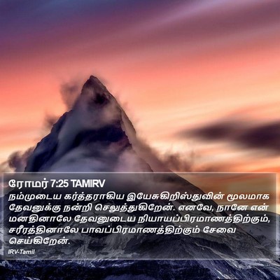 ரோமர் 7:25 TAMIRV Bible Verse Image