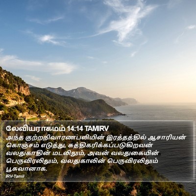 லேவியராகமம் 14:14 TAMIRV Bible Verse Image