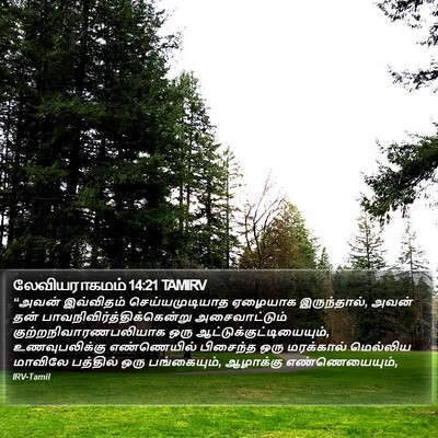 லேவியராகமம் 14:21 TAMIRV Bible Verse Image