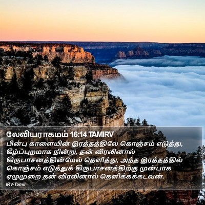 லேவியராகமம் 16:14 TAMIRV Bible Verse Image