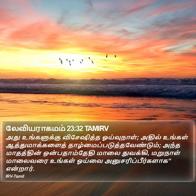 லேவியராகமம் 23:32 TAMIRV Bible Verse Image