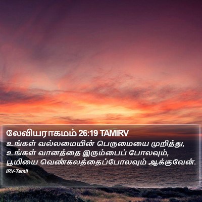 லேவியராகமம் 26:19 TAMIRV Bible Verse Image