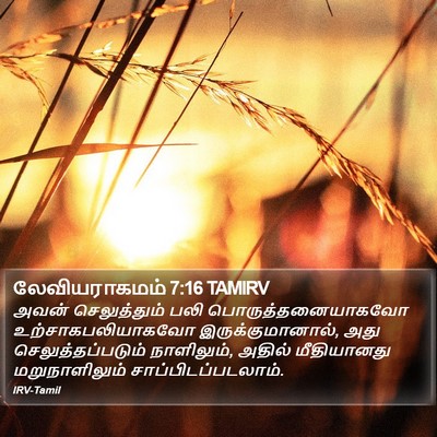 லேவியராகமம் 7:16 TAMIRV Bible Verse Image