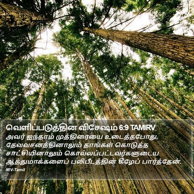 வெளிப்படுத்தின விசேஷம் 6:9 TAMIRV Bible Verse Image