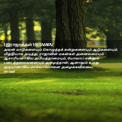 Picture 02 - 1 இராஜாக்கள் 1:19 TAMIRV - அவன் மாடுகளையும் - Bible Verse Picture