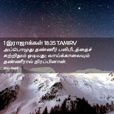 Picture 02 - 1 இராஜாக்கள் 18:35 TAMIRV - அப்பொழுது தண்ணீர் - Bible Verse Picture