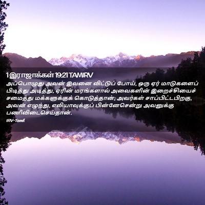 Picture 02 - 1 இராஜாக்கள் 19:21 TAMIRV - அப்பொழுது அவன் - Bible Verse Picture