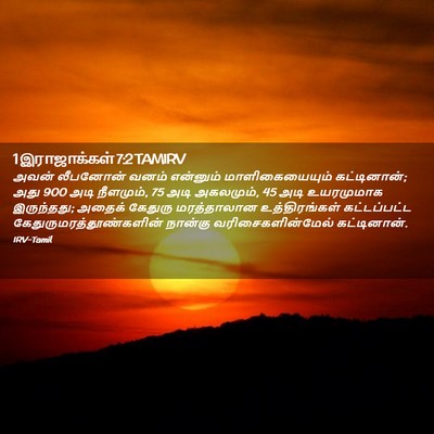 Picture 02 - 1 இராஜாக்கள் 7:2 TAMIRV - அவன் லீபனோன் வனம் - Bible Verse Picture