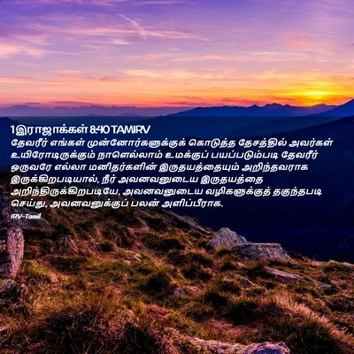 Picture 02 - 1 இராஜாக்கள் 8:40 TAMIRV - தேவரீர் எங்கள் - Bible Verse Picture