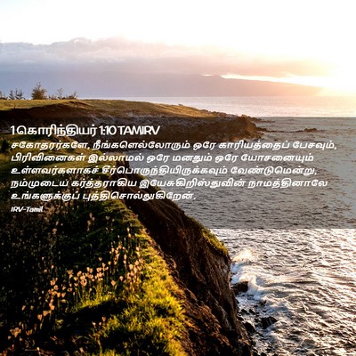 Picture 02 - 1 கொரிந்தியர் 1:10 TAMIRV - சகோதரர்களே, - Bible Verse Picture