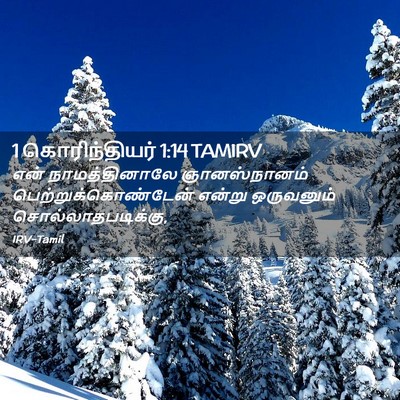 Picture 02 - 1 கொரிந்தியர் 1:14 TAMIRV - என் நாமத்தினாலே - Bible Verse Picture