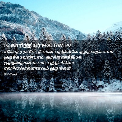Picture 02 - 1 கொரிந்தியர் 14:20 TAMIRV - சகோதரர்களே, - Bible Verse Picture