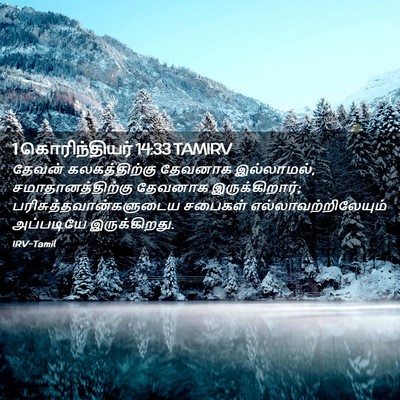 Picture 02 - 1 கொரிந்தியர் 14:33 TAMIRV - தேவன் கலகத்திற்கு - Bible Verse Picture