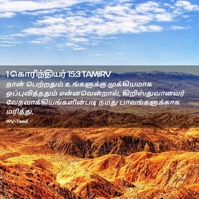 Picture 02 - 1 கொரிந்தியர் 15:3 TAMIRV - நான் பெற்றதும் - Bible Verse Picture
