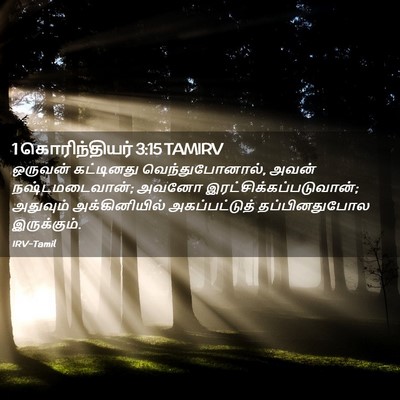 Picture 02 - 1 கொரிந்தியர் 3:15 TAMIRV - ஒருவன் கட்டினது - Bible Verse Picture