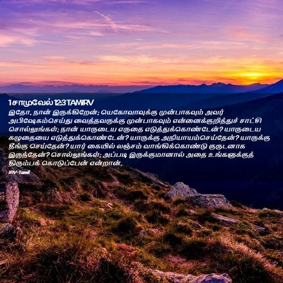 Picture 02 - 1 சாமுவேல் 12:3 TAMIRV - இதோ, நான் - Bible Verse Picture