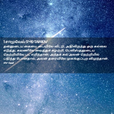 Picture 02 - 1 சாமுவேல் 17:49 TAMIRV - தன்னுடைய கையை - Bible Verse Picture
