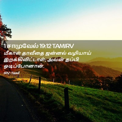 Picture 02 - 1 சாமுவேல் 19:12 TAMIRV - மீகாள் தாவீதை - Bible Verse Picture
