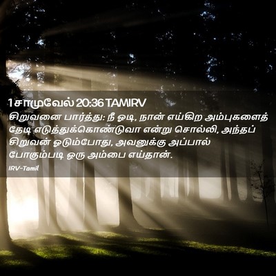 Picture 02 - 1 சாமுவேல் 20:36 TAMIRV - சிறுவனை பார்த்து: - Bible Verse Picture