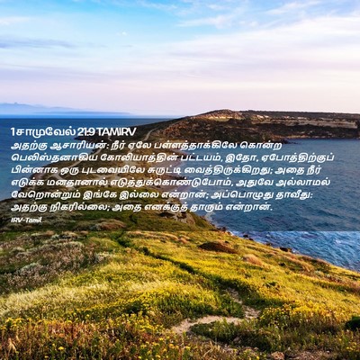 Picture 02 - 1 சாமுவேல் 21:9 TAMIRV - அதற்கு ஆசாரியன்: - Bible Verse Picture